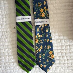 Saddlebred Navy and Green Tie Duo